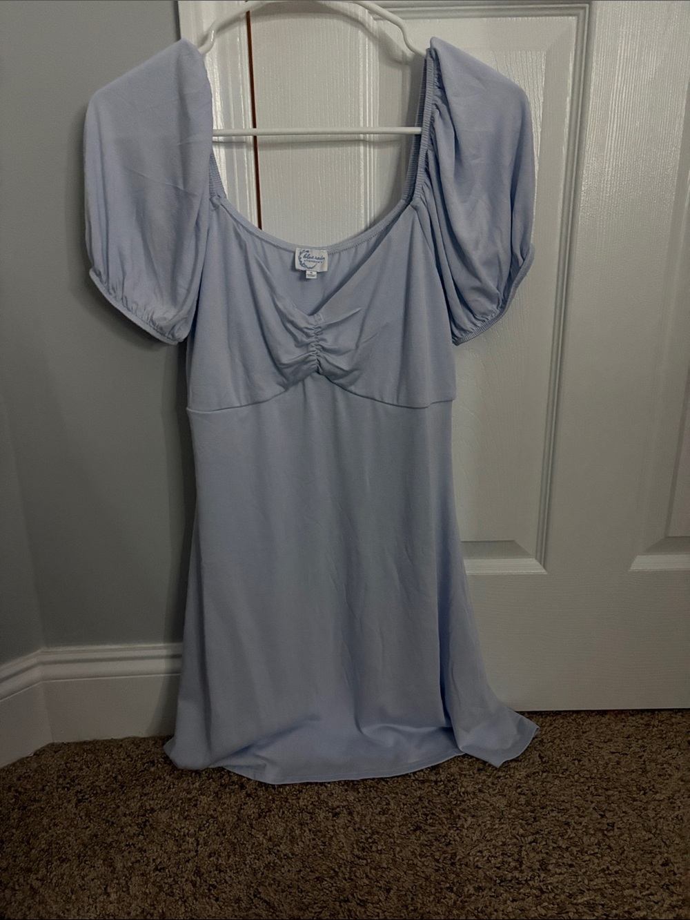 Francesca's Collections Light Blue Puff-Sleeve Chemise